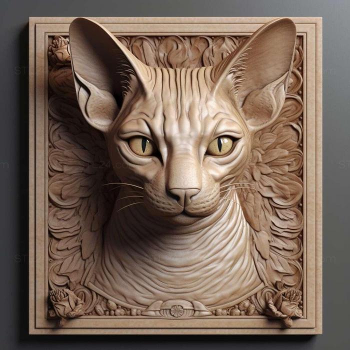 Nature and animals (Peterbald cat 3, NATURE_4283) 3D models for cnc